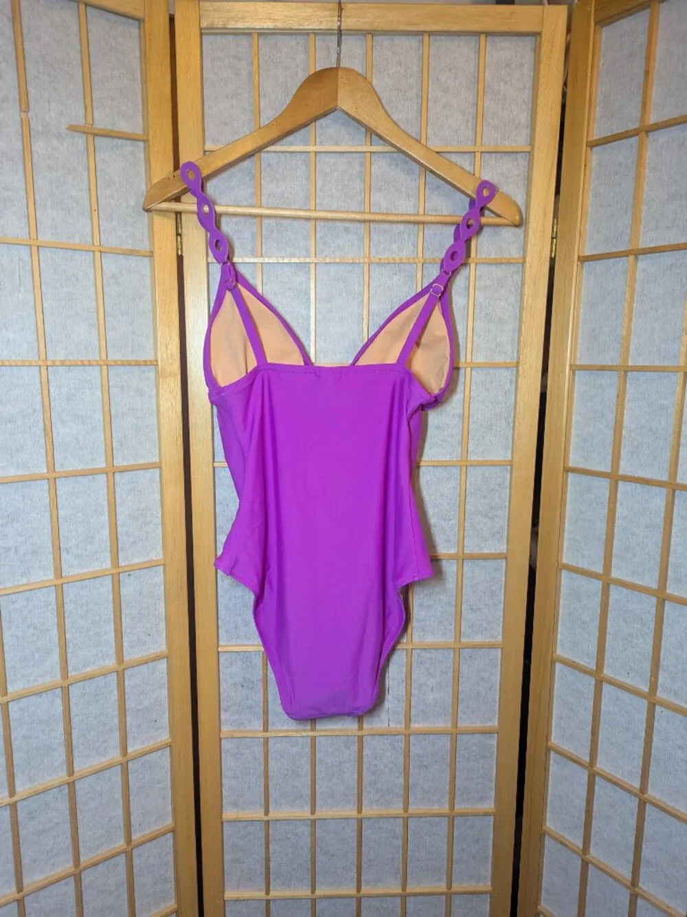NEW J. Crew Bright Purple Swimsuit One Piece Cut out Strap Small